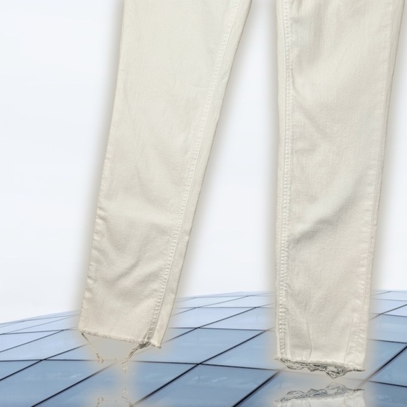Rag & Bone White ‘Dre Capri’ Skinny Leg Jeans with Raw Hem Size 25 - Picture 7 of 16
